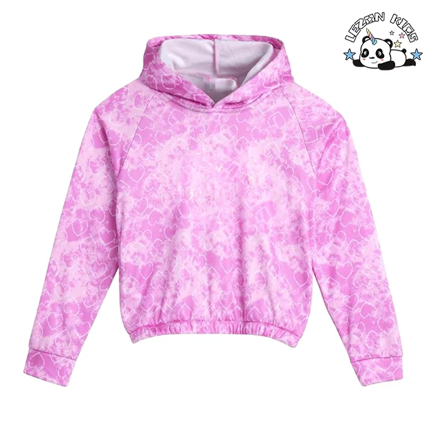 LEZONKIDS - Fast Delivery Customized Girls' Tie Dye Fleece Jog Pullover Hoodies and Jogger Sweatpants 2 Piece